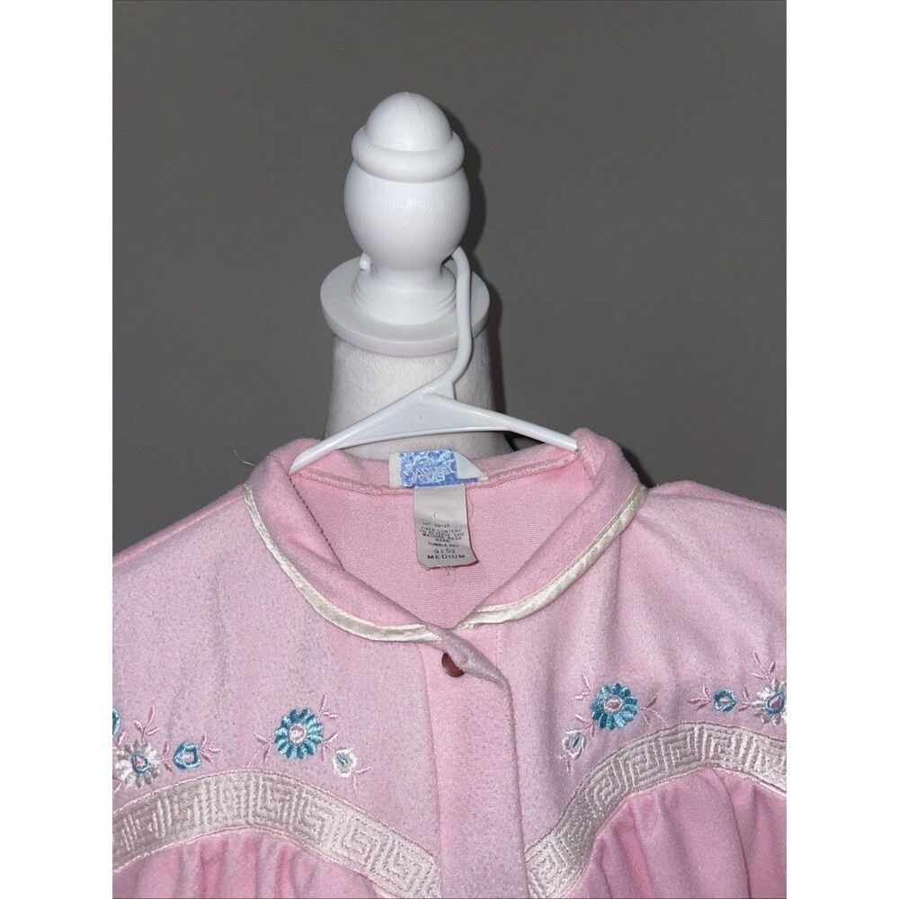 Vtg 1970s Wolverine Knitting Mills Pink Fleece Housecoat Robe ILGWU Union Made - Picture 2 of 9